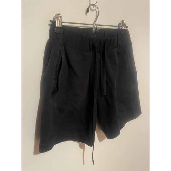 COS Cotton Shorts Women's Sz Sm Navy High Rise Elasticized Waist Casual - Picture 3 of 7